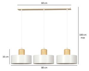 Lustră pe cablu TORIN 3xE27/15W/230V alb
