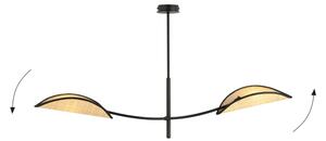 Lustră pe tijă LOTUS 2xE14/10W/230V negru/bej
