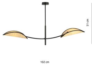 Lustră pe tijă LOTUS 2xE14/10W/230V negru/bej