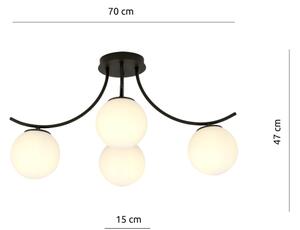 Lustră aplicată BOSTON 4xE14/10W/230V negru