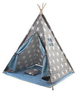 Aga4Kids Cort Teepee pentru Copii Stele Gri-Albastru