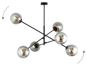 Lustră pe tijă LINEAR 6xE14/10W/230V negru/gri