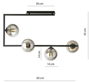 Lustră pe tijă SOMA 4xE14/10W/230V negru/gri