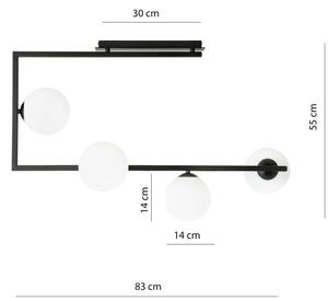 Lustră pe tijă SOMA 4xE14/10W/230V negru/alb