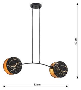 Lustră pe cablu MOTIF 2xE27/15W/230V negru/auriu