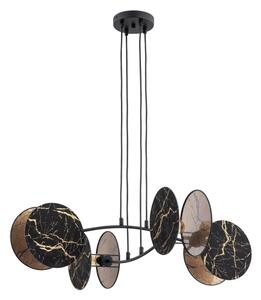 Lustră pe cablu MOTIF 4xE27/15W/230V negru/auriu