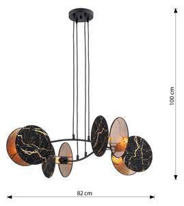 Lustră pe cablu MOTIF 4xE27/15W/230V negru/auriu