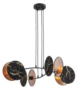 Lustră pe cablu MOTIF 4xE27/15W/230V negru/auriu