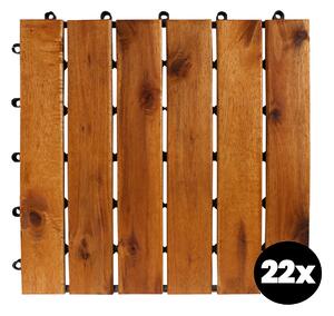 Linder Exclusiv Plăci de terasă din lemn de salcâm 30x30 cm 22 buc