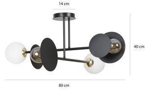 Lustră pe tijă MINERVA 2xE27/15W + 2xE14/10W/230V negru