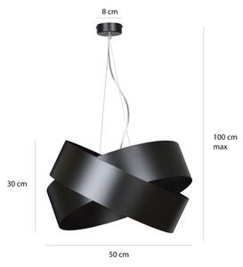 Lustră pe cablu VIENO 2xE27/15W/230V negru