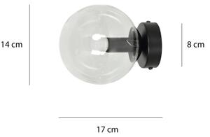 Aplică ROSSI 1xE14/10W/230V negru/transparent