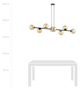 Lustră pe tijă LINEAR 8xE14/10W/230V negru/bej