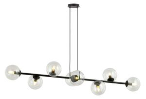 Lustră pe cablu ROSSI 8xE14/10W/230V negru/transparent