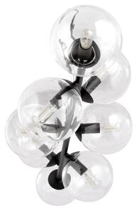 Lustră pe cablu ROSSI 8xE14/10W/230V negru/transparent