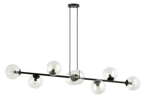 Lustră pe cablu ROSSI 8xE14/10W/230V negru/transparent