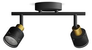 Spot Philips NIALL 2xGU10/5W/230V negru/alamă