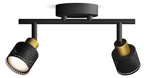 Spot Philips NIALL 2xGU10/5W/230V negru/alamă