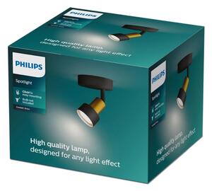 Spot Philips CONDUIT 1xGU10/5W/230V negru/alamă