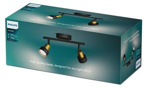 Spot Philips CONDUIT 2xGU10/5W/230V negru/alamă