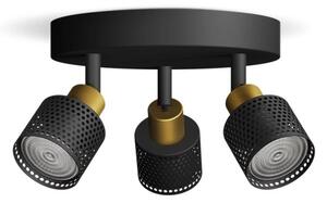 Spot Philips NIALL 3xGU10/5W/230V negru/alamă
