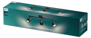 Spot Philips NIALL 3xGU10/5W/230V negru/alamă
