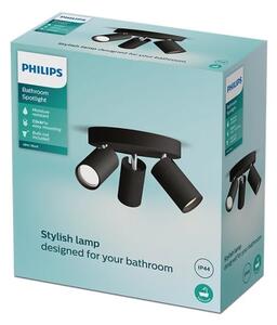 Spot pentru baie Philips IDRIS 3xGU10/5W/230V IP44 negru