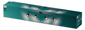 Spot Philips NIALL 4xGU10/5W/230V negru/alamă