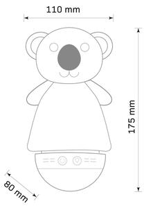 Veioză LED RGB de veghe cu sunete pentru copii 3xAAA/5V koala