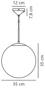 Lustră pe cablu Nordlux GRANT 1xE27/25W/230V d. 35 cm