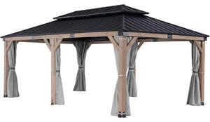 Foișor de grădină din lemn Orlando Premium 3,6 x 6 m CoverTech gri