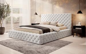 Pat lemn masiv Principe Tapitat Stofa Lada de Depozitare Personalizabil - 180x200, Royal 01