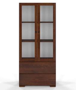 Vitrină lemn masiv TerraCraft Pin 2 Sertare, 80 × 38 × 182 cm - Natural