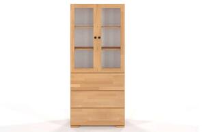Vitrină lemn masiv TerraCraft Fag 3 Sertare, 80 × 38 × 182 cm - Natural