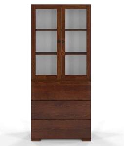 Vitrină lemn masiv TerraCraft Pin 3 Sertare, 80 × 38 × 182 cm - Natural