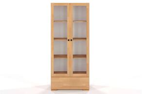 Vitrină lemn masiv TerraCraft Fag 1 Sertar, 80 × 38 × 182 cm - Natural
