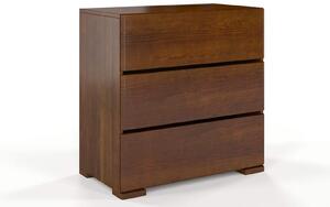 Comodă lemn masiv TerraCraft Pin 3 Sertare, 80 × 45 × 81 cm - Walnut