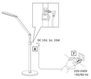 Lampadar LED tactil dimabil FERRARA LED/13W/230V 3000/4000/6000K alb