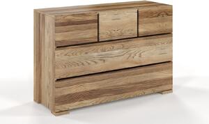 Comodă lemn masiv TerraCraft Stejar 3+2 Sertare, 120 × 45 × 81 cm - Natural vernish