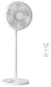 HOMCOM Ventilator de Podea cu Telecomandă, Reglabil pe Înălțime, 4 Viteze, Oscilație 80°, Timer 10 Ore, Alb, Ø40x90.5-118.5Î cm | Aosom Romania