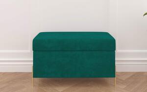 Băncuță lemn masiv Tapițată Zoe, 80 × 37 × 46 cm - Green