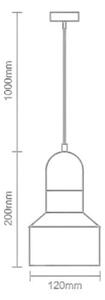 Lustră pe cablu TERRAZZO 1xE27/60W/230V d. 12 cm gri