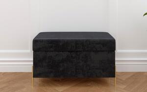 Băncuță lemn masiv Tapițată Zoe, 80 × 37 × 46 cm - Gray