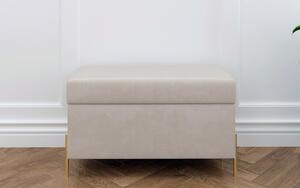 Băncuță lemn masiv Tapițată Zoe, 80 × 37 × 46 cm - Beige
