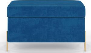 Băncuță lemn masiv Tapițată Zoe, 80 × 37 × 46 cm - Navy blue