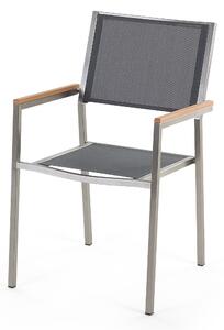 Set de masă pentru grădină Grosso (gri + grafit) (scaune gri) (pentru 8 persoane) (piatră). 1012565