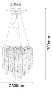 Lustră de cristal pe cablu 9xG9/40W/230V auriu