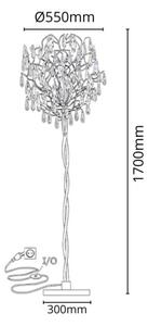 Lampadar de cristal 5xG9/40W/230V auriu