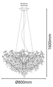Lustră de cristal pe cablu 13xG9/40W/230V crom