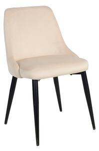 Scaun Zedna, Pako World, Catifea Bej, Picioare negre, 51x58x84 cm